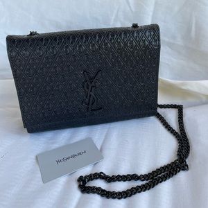 YSL Monogram All Black Chain Purse